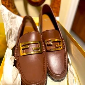 Host Picked Fendi Women's Black Baguette Slipon Loafers Size 12